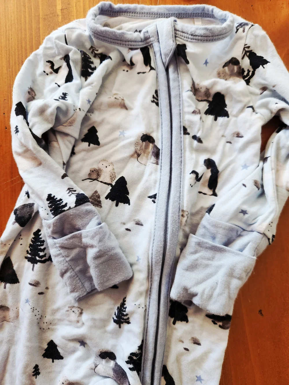 Angel Dear 0-3m Bamboo Arctic Print Footie